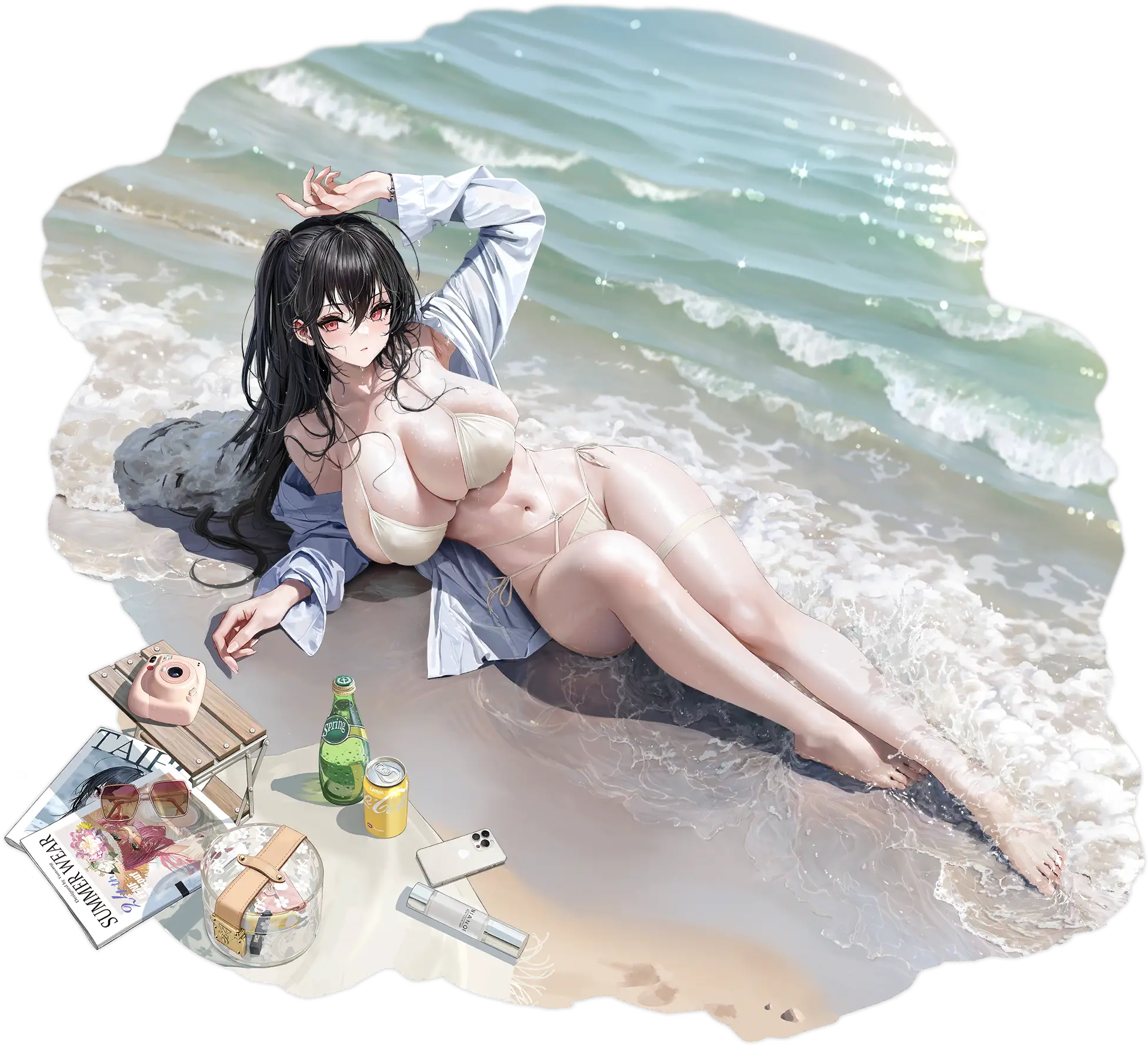 Illustration dessinée par 云桑 (@_Yunsang), représentant le porte-avions de la faction Sakura Empire du jeu Azur Lane, Taihou dans son skin 