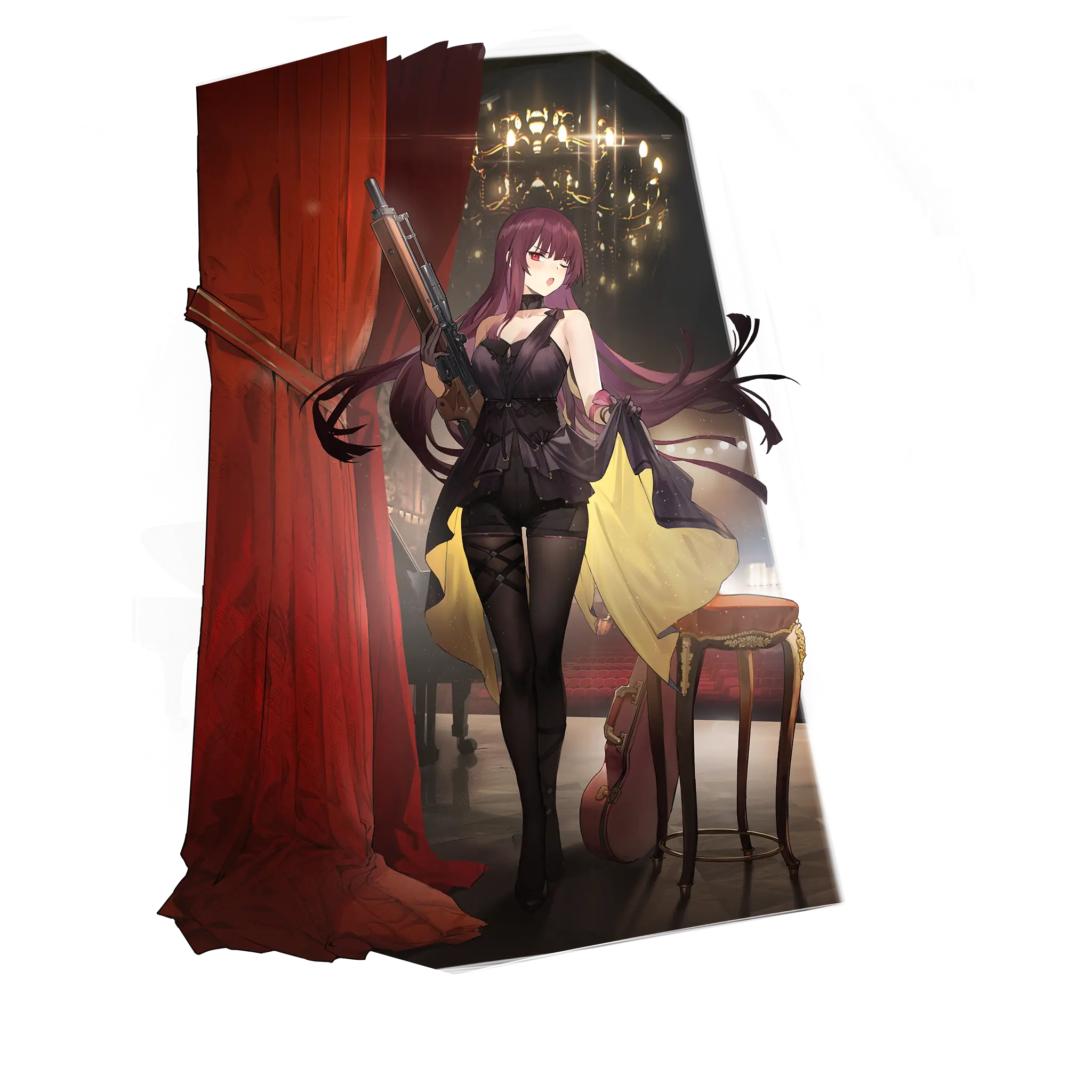 Girls' Frontline 2 Exilium - Illustration de Makiatto (WA2000) dans son skin Ballroom Interlude.