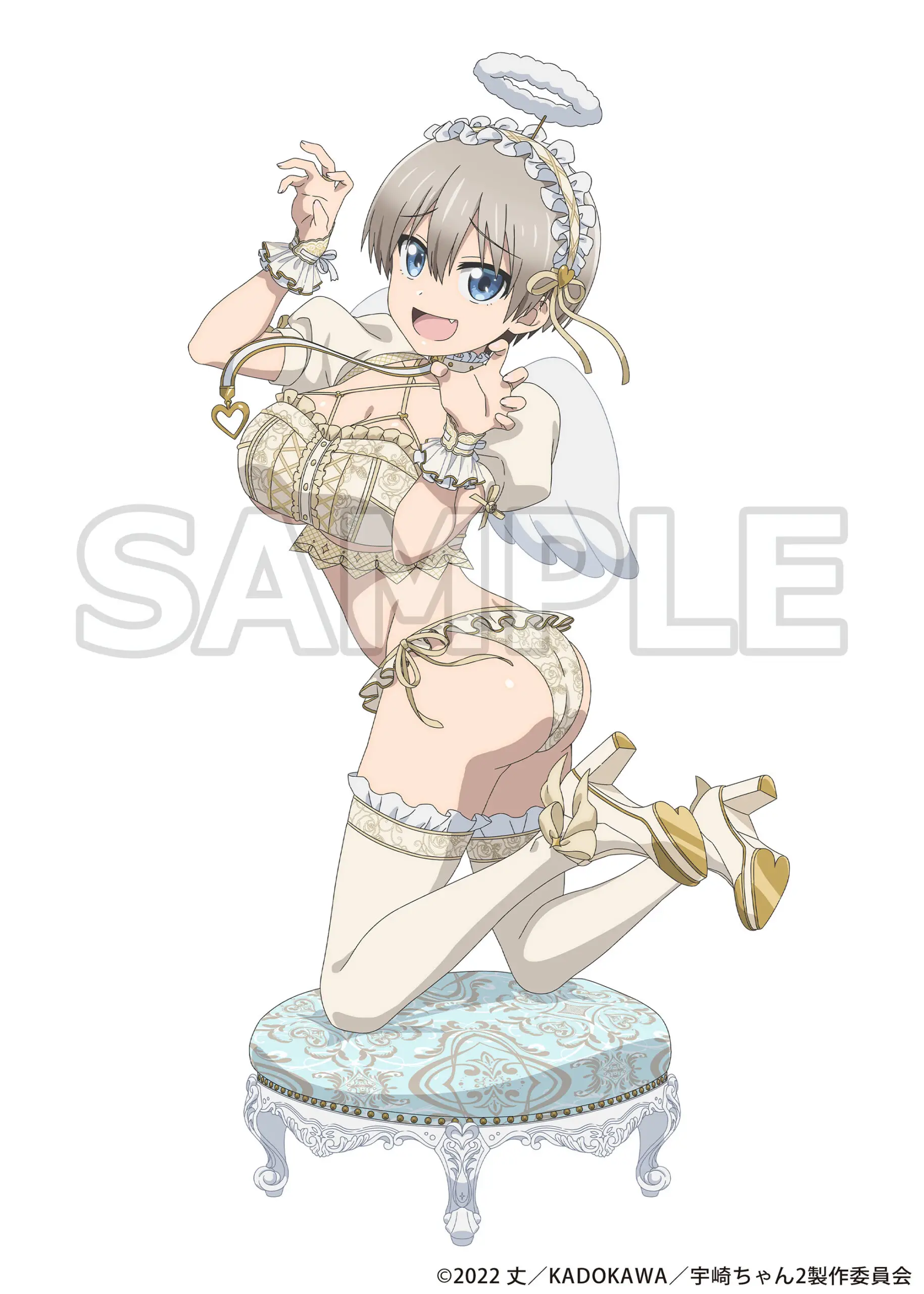 Illustration originale représentant Uzaki Hana, de la série Uzaki-chan wa Asobitai!, en ange.