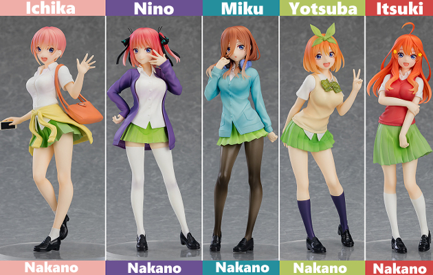 Figurine The Quintessential Quintuplets - Ichika Nakano, Nino Nakano, Miku Nakano, Yotsuba Nakano, Itsuki Nakano 1.5 - Pop Up Parade - Good Smile Company Couv A