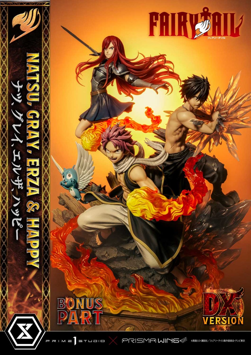 Figurine Fairy Tail - Erza Scarlet / Gray Fullbuster / Happy / Natsu Dragneel - 1/7 - Prisma Wing - Prime 1 Studio