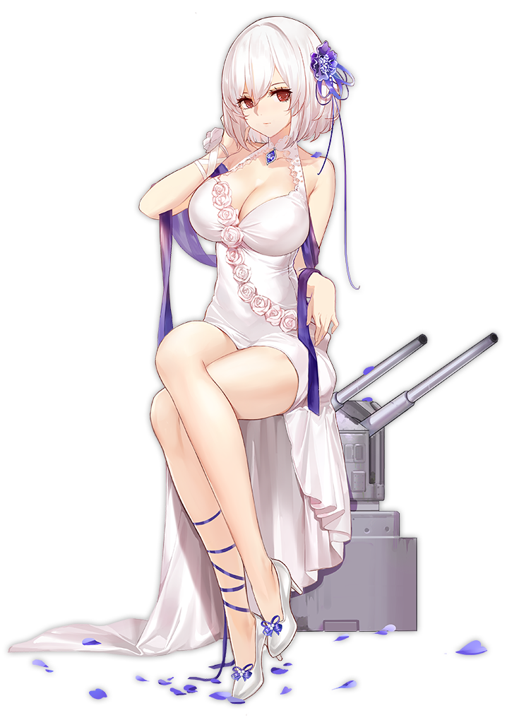 Sirius du jeu Azur Lane dans son skin White Rose, une illustration dessinée par Kincora.