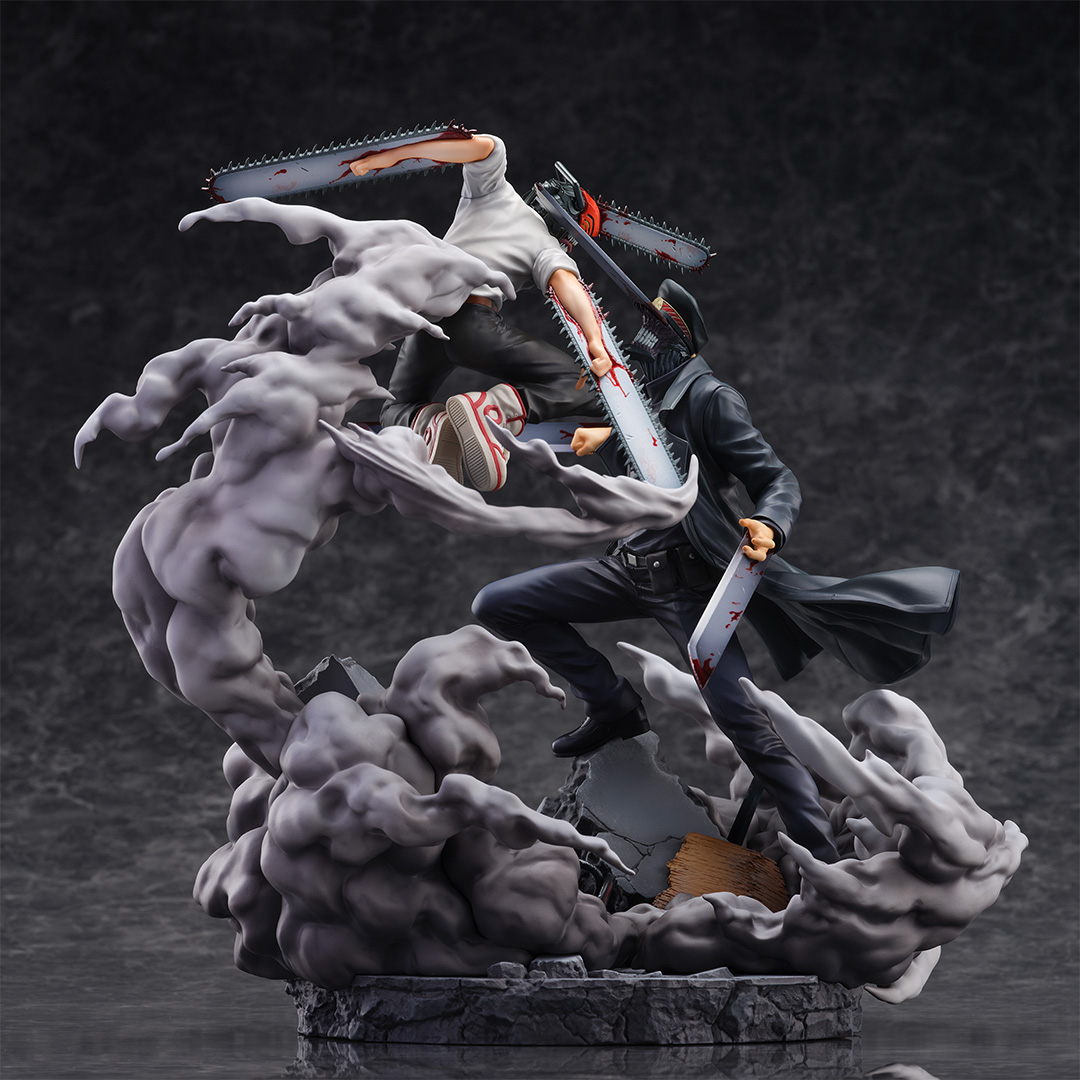 Figurine Chainsaw Man - Chainsaw Man (Denji) VS Katana Man (Samouraï Sword) - S-Fire / Super Situation Figure - Sega