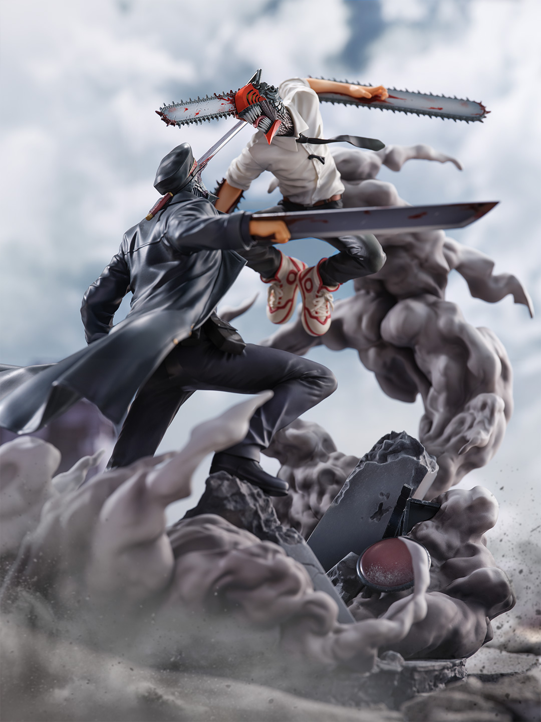 Figurine Chainsaw Man - Chainsaw Man (Denji) VS Katana Man (Samouraï Sword) - S-Fire / Super Situation Figure - Sega