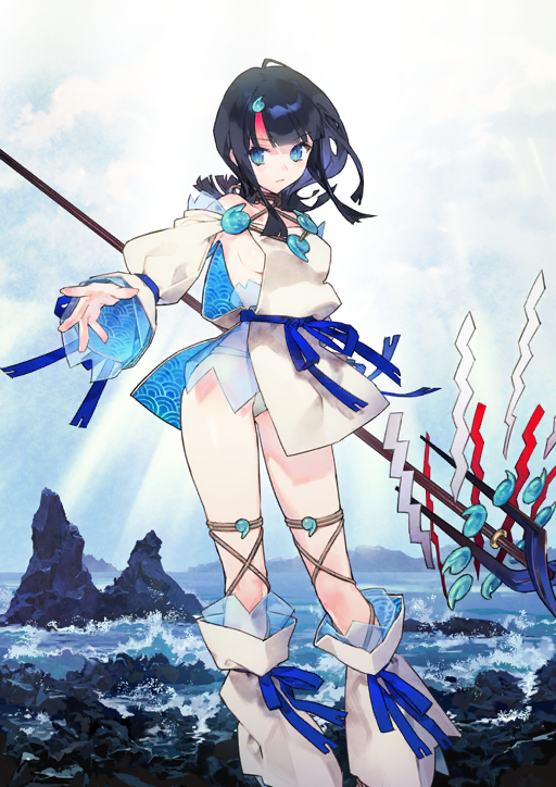 Image d'Utsumi Erice, la servante de classe Lancer, dans sa première ascension dans le jeu Fate/Grand Order, dessinée par NOCO.