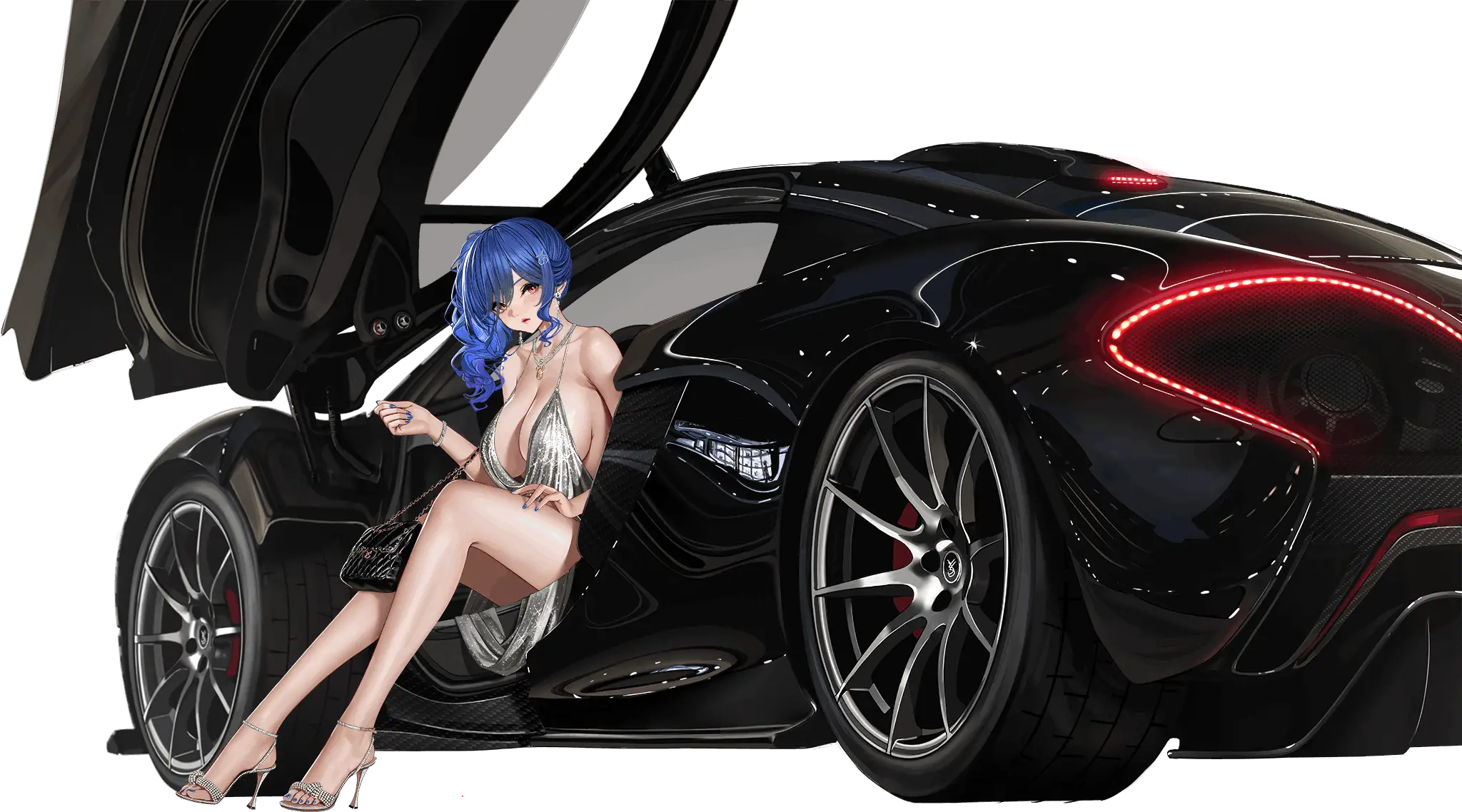 Illustration du Skin : Luxurious Wheels du personnage de St. Louis, croiseur léger de la faction Eagle Union de classe Brooklyn, disponible dans le jeu "Azur Lane", dessinée par Yunsang.