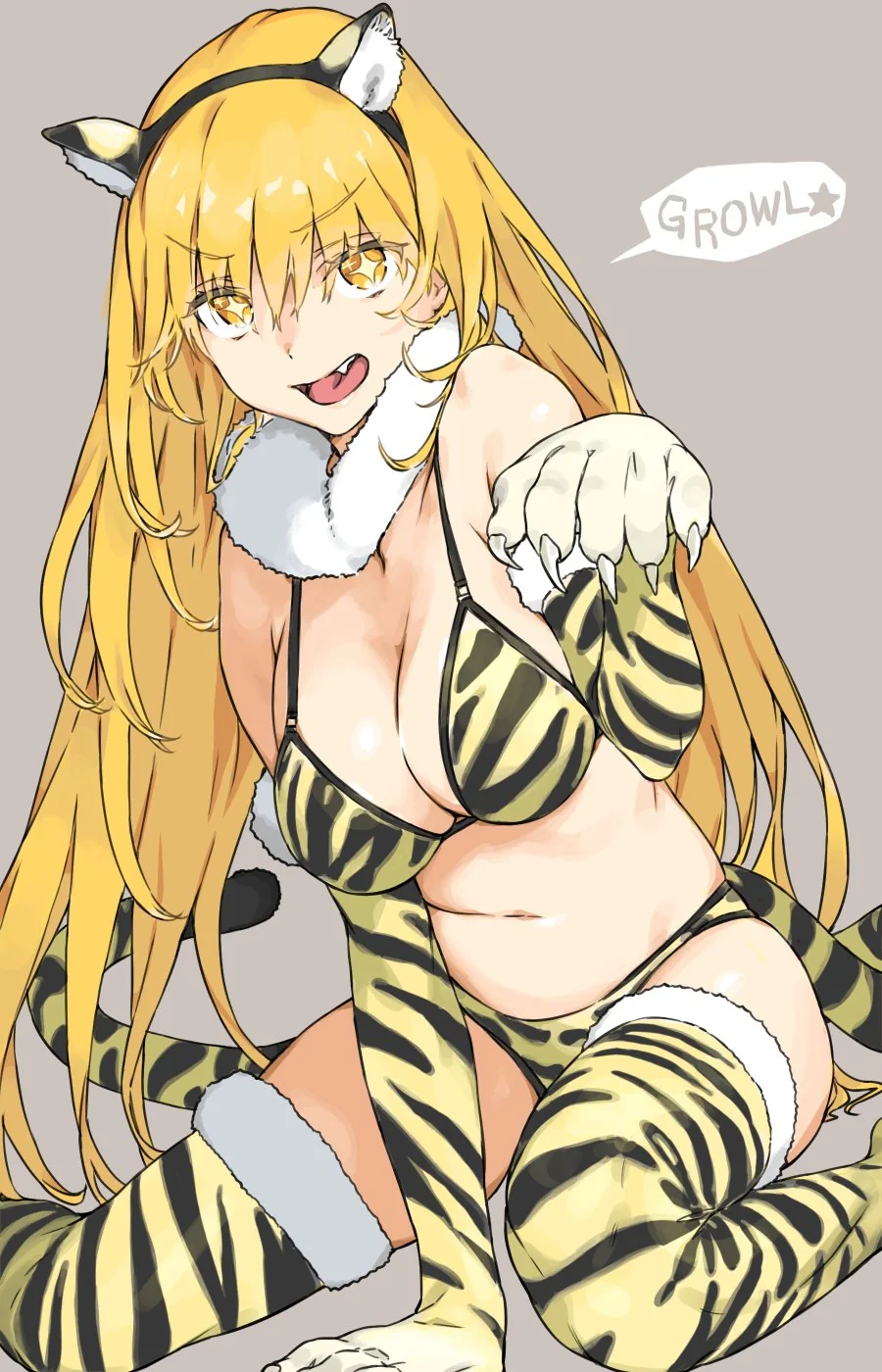 Illustration de Kiyotaka Haimura montrant Shokuhou Misaki, de la licence "Toaru Kagaku no Railgun" (A Certain Scientific Railgun), vêtue d'un bikini à imprimé tigre.