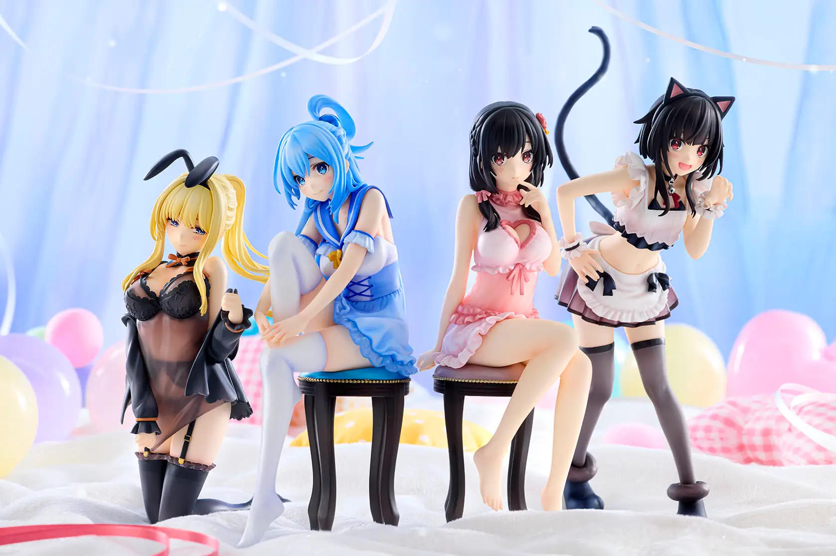 Figurine KonoSuba - Yunyun et Megumin - Ver. Negligee et Ver. Catgirl Maid - KDcolle - Kadokawa