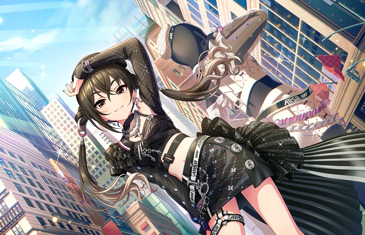 Illustration de la carte SSR [Layered My Edgy]+ Blanc Fes de l'idole Akira Sunazuka dans le jeu vidéo "THE iDOLM@STER Cinderella Girls".