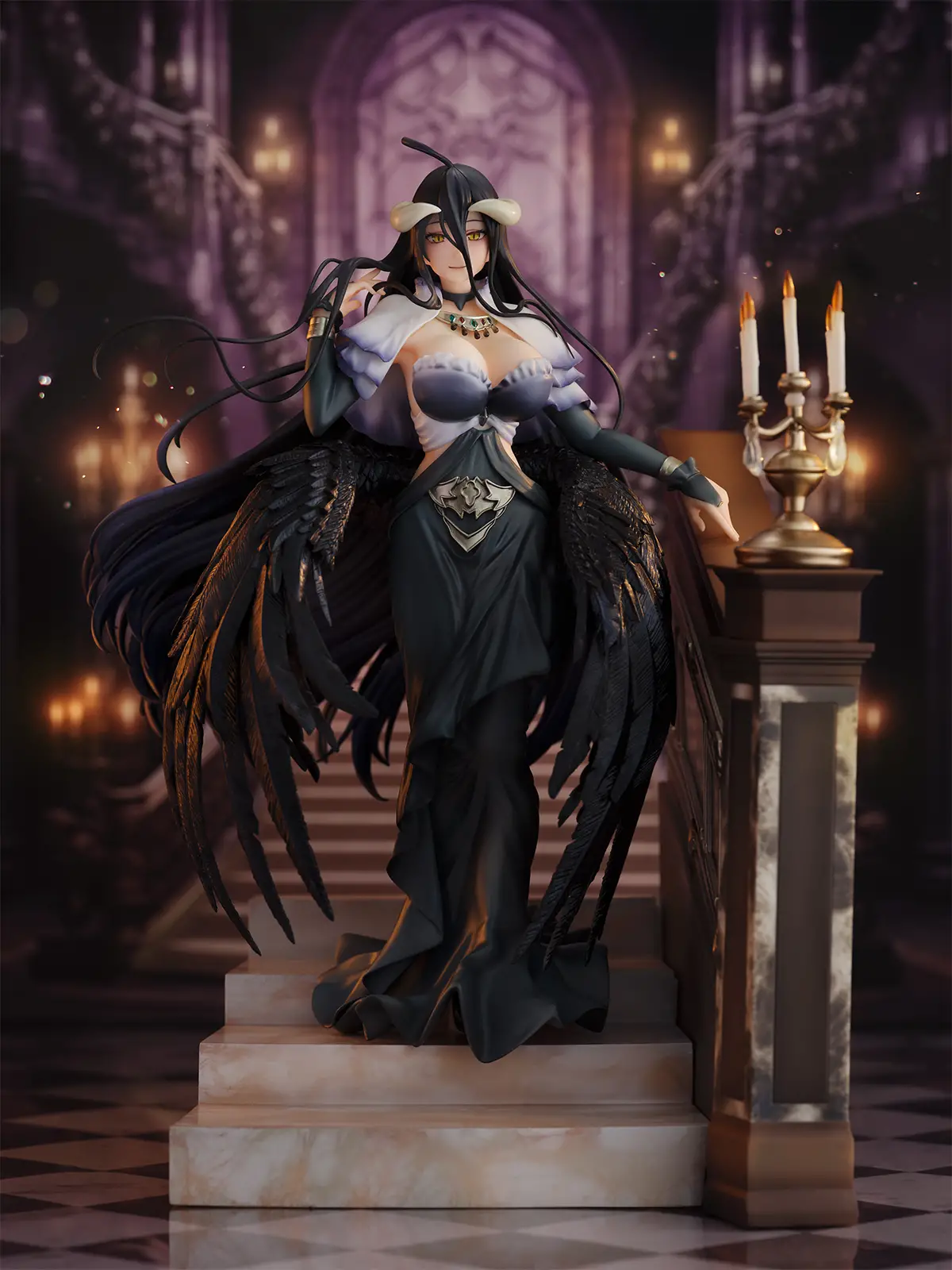 Figurine Overlord - Albedo - Ver. Shikkoku no Dress - Shibuya Scramble Figure - Alpha Satellite eStream