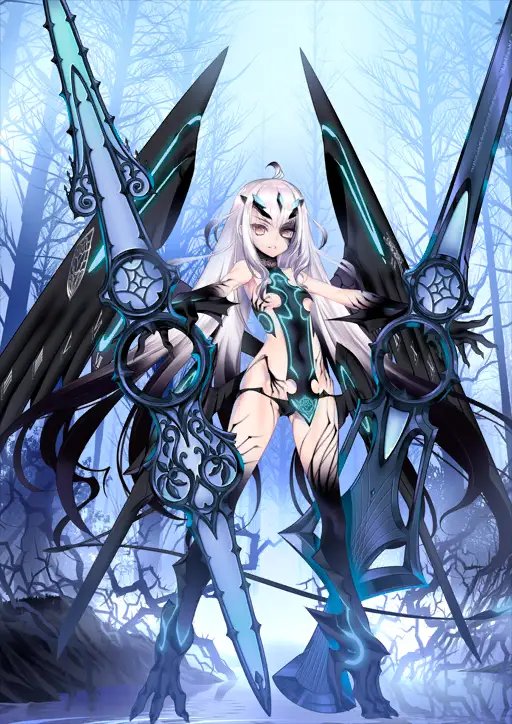 Fate/Grand Order: Illustration de la troisième ascension de la servante de Classe Lancer Mélusine, dessinée par CHOCO.