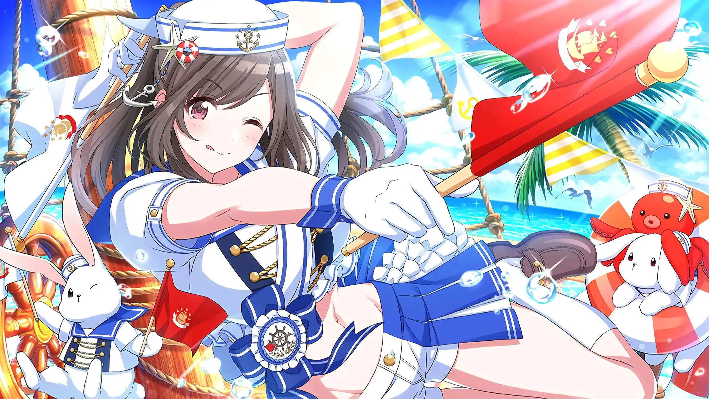 Illustration de la carte P-SR [Catwalk Country] (Fes) de l'idole Kogane Tsukioka, apparaissant dans le jeu mobile THE iDOLM@STER Shiny Colors.