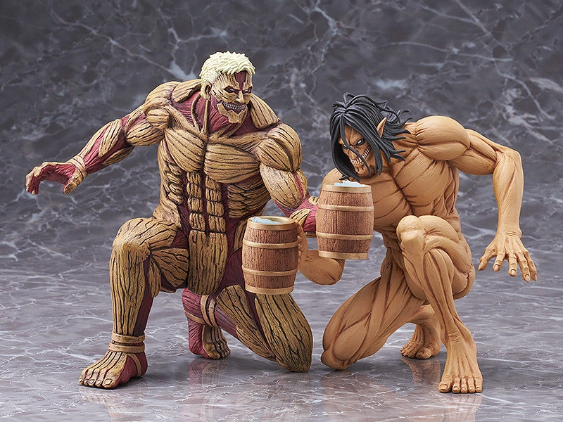 Figurine Attack on Titan - Eren Yeager et Reiner Braun - Pop Up Parade - Ver. Attack Titan et Armored Titan Worldwide After Party - Good Smile Company