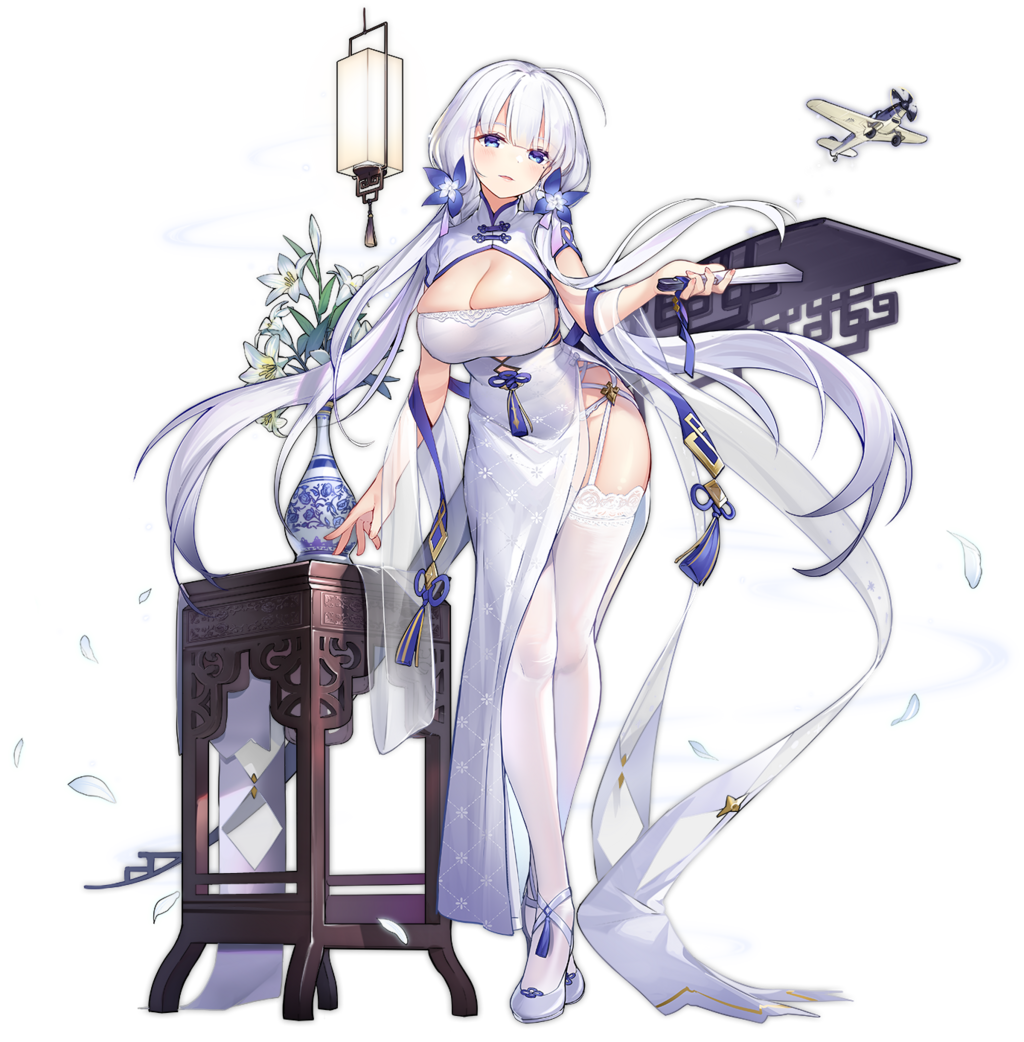 Illustration du Skin Maiden Lily`s Radiance, que rev&ecirc;tit le personnage Illustrious qui appara&icirc;t dans le jeu 
