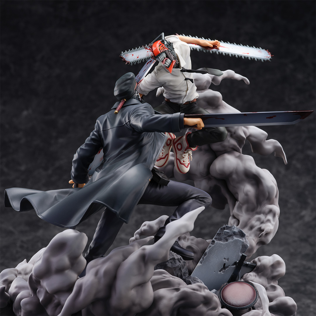 Figurine Chainsaw Man - Chainsaw Man (Denji) VS Katana Man (Samoura&iuml; Sword) - S-Fire / Super Situation Figure - Sega