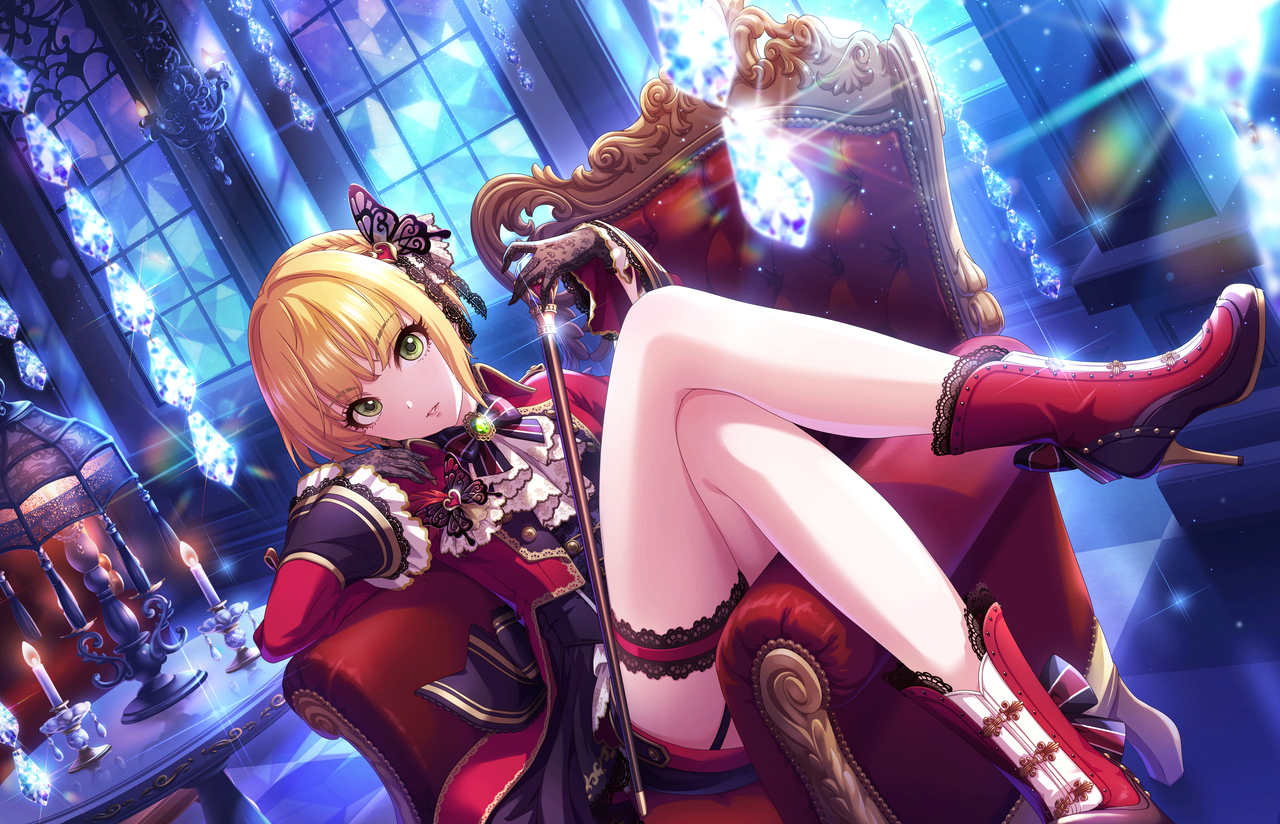 Illustration de Frederica Miyamoto en costume de Soleil et Lune