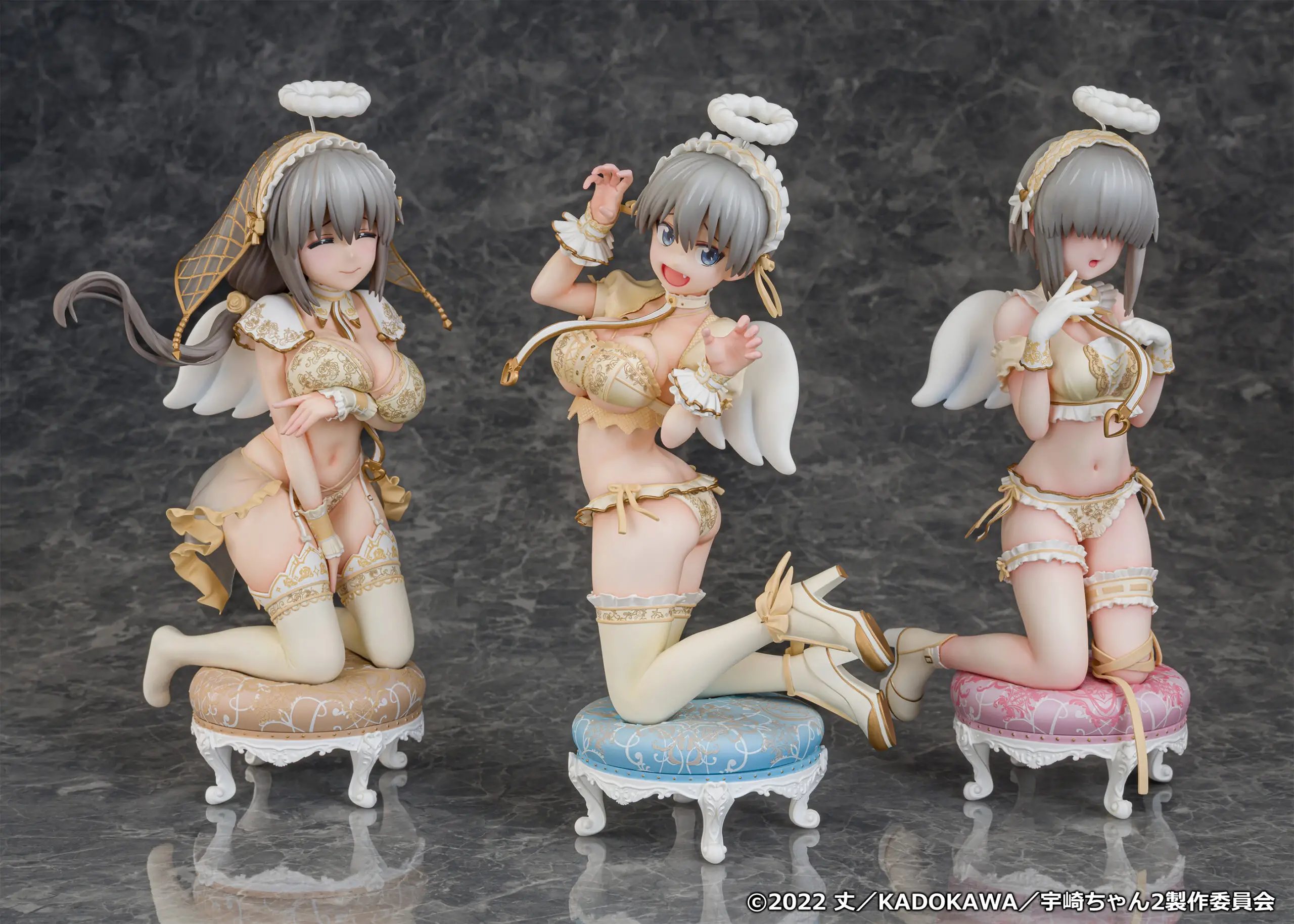 Figurine Uzaki-chan wa Asobitai! - Uzaki Tsuki, Uzaki Hana et Uzaki Yanagi - Ver. Angel - 1/7 - PROOF