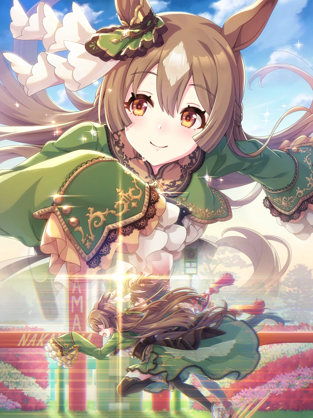 Illustration de la carte SSR stamina de Satono Diamond disponible dans le jeu vid&eacute;o Uma: Musume Pretty Derby