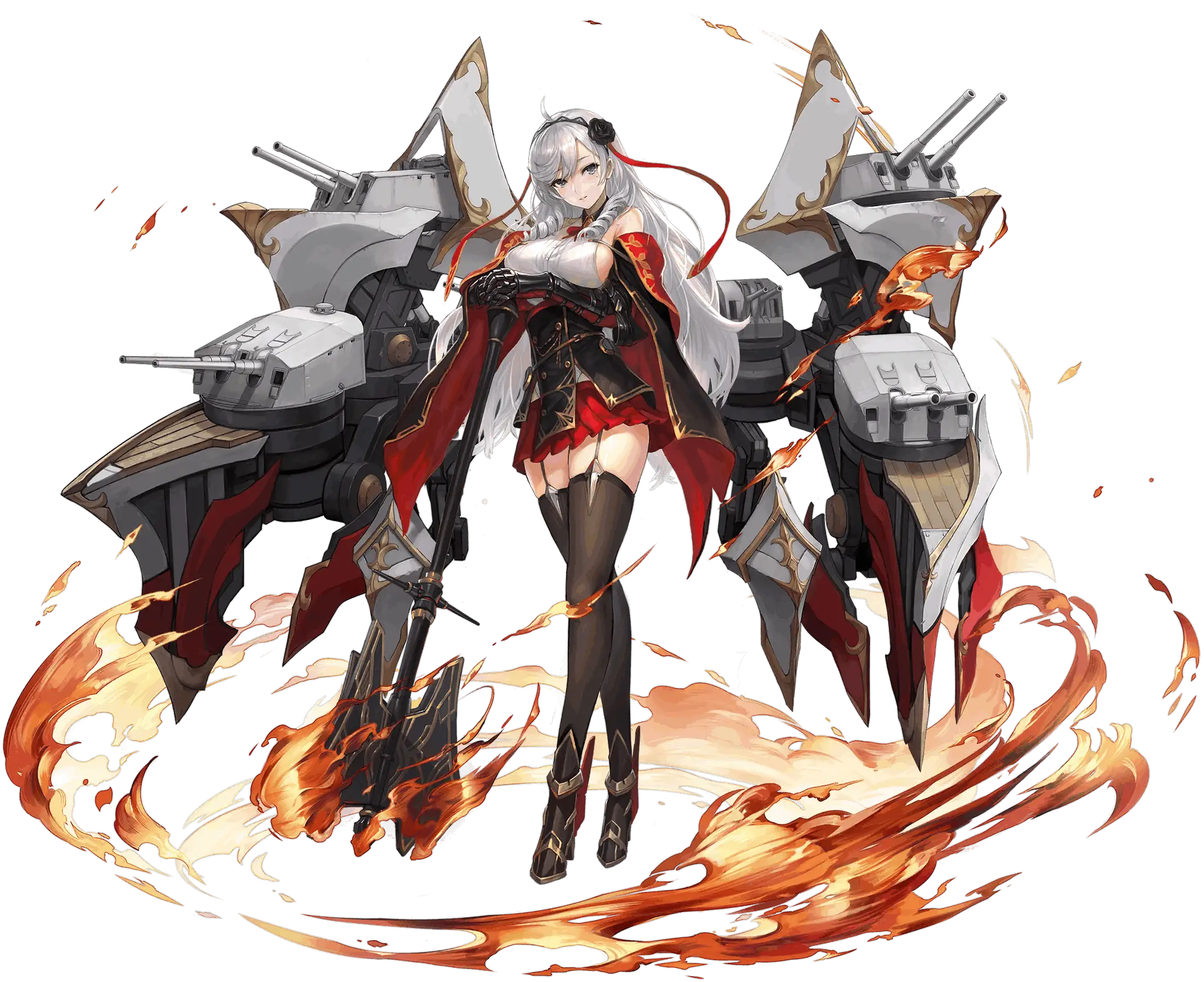 Illustration dessin&eacute;e par 四々九 (@yoshiku449), repr&eacute;sentant le Croiseur lourd de la faction Vichya Dominion du jeu Azur Lane, Alg&eacute;rie.