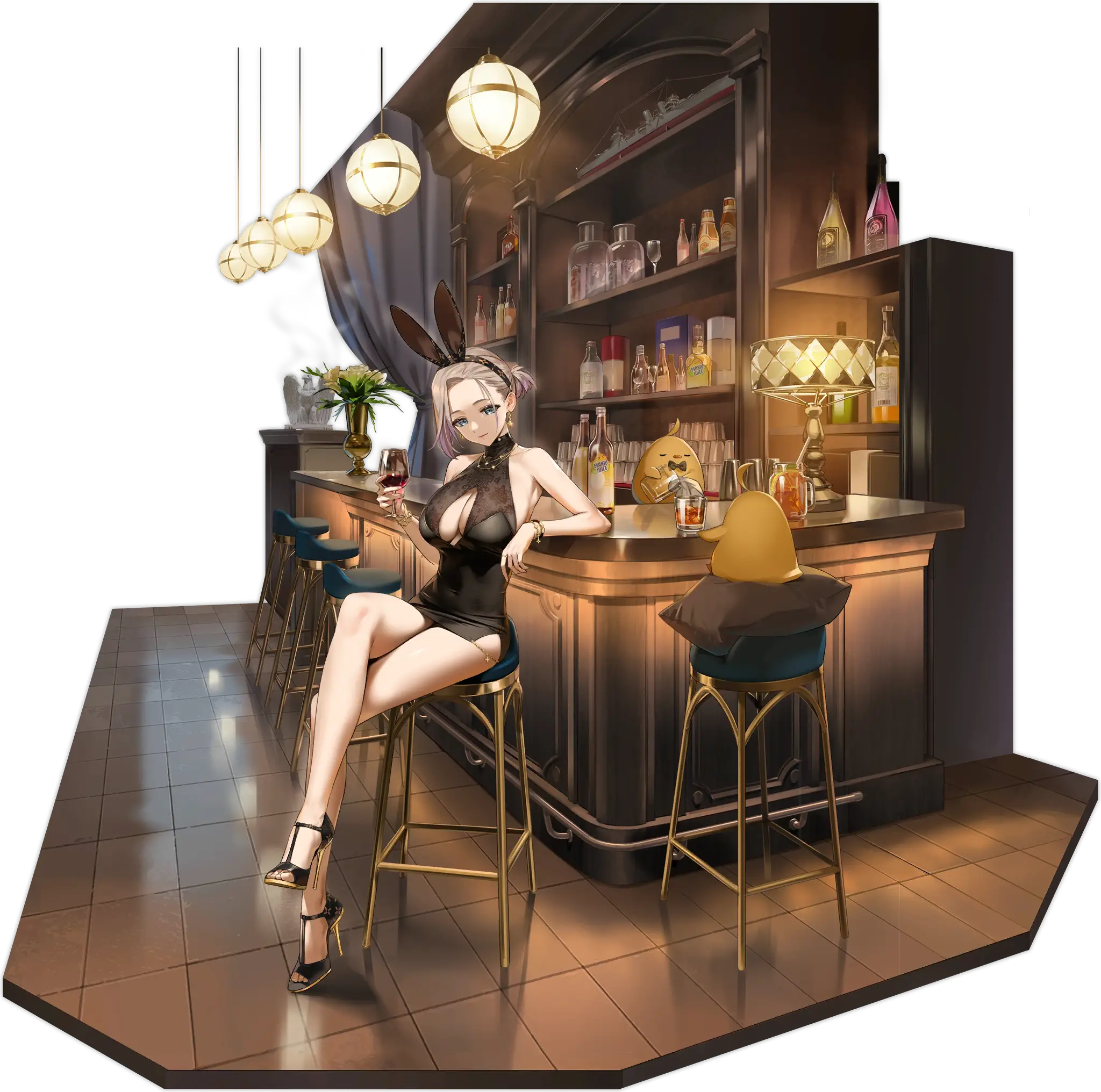 Illustration dessin&eacute;e par YD, repr&eacute;sentant le Croiseur lourd de la faction Eagle Union du jeu Azur Lane, New Orleans dans son skin 