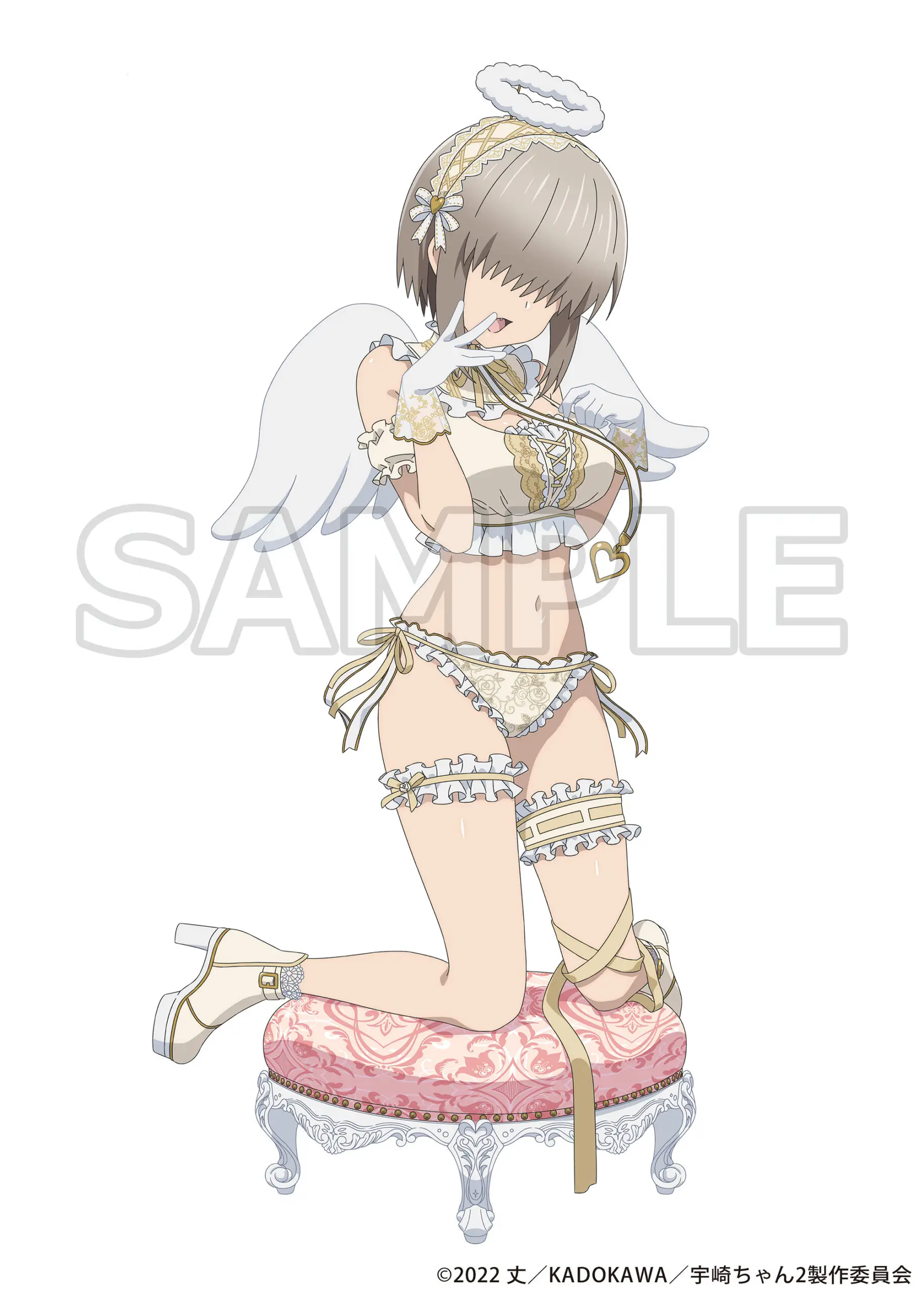 Illustration originale repr&eacute;sentant Uzaki Yanagi, de la s&eacute;rie Uzaki-chan wa Asobitai!, en ange.