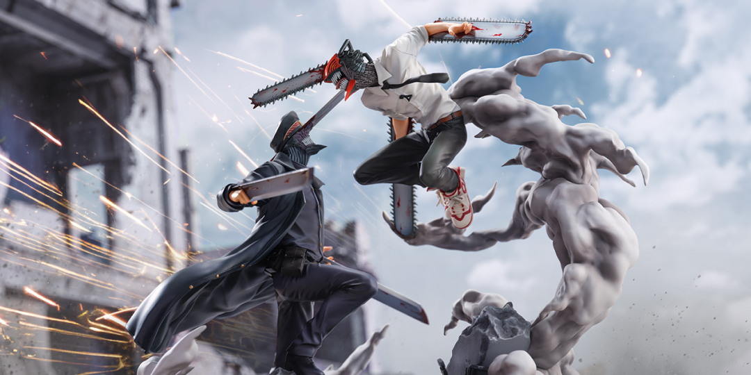 Figurine Chainsaw Man - Chainsaw Man (Denji) VS Katana Man (Samouraï Sword) - S-Fire / Super Situation Figure - Sega