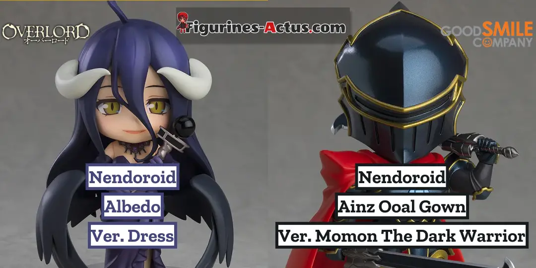 Figurine Overlord - Albedo - Nendoroid - Ver. Dress - Good Smile Company et Figurine Overlord - Ainz Ooal Gown - Nendoroid - Ver. Momon The Dark Warrior - Good Smile Company Couv A